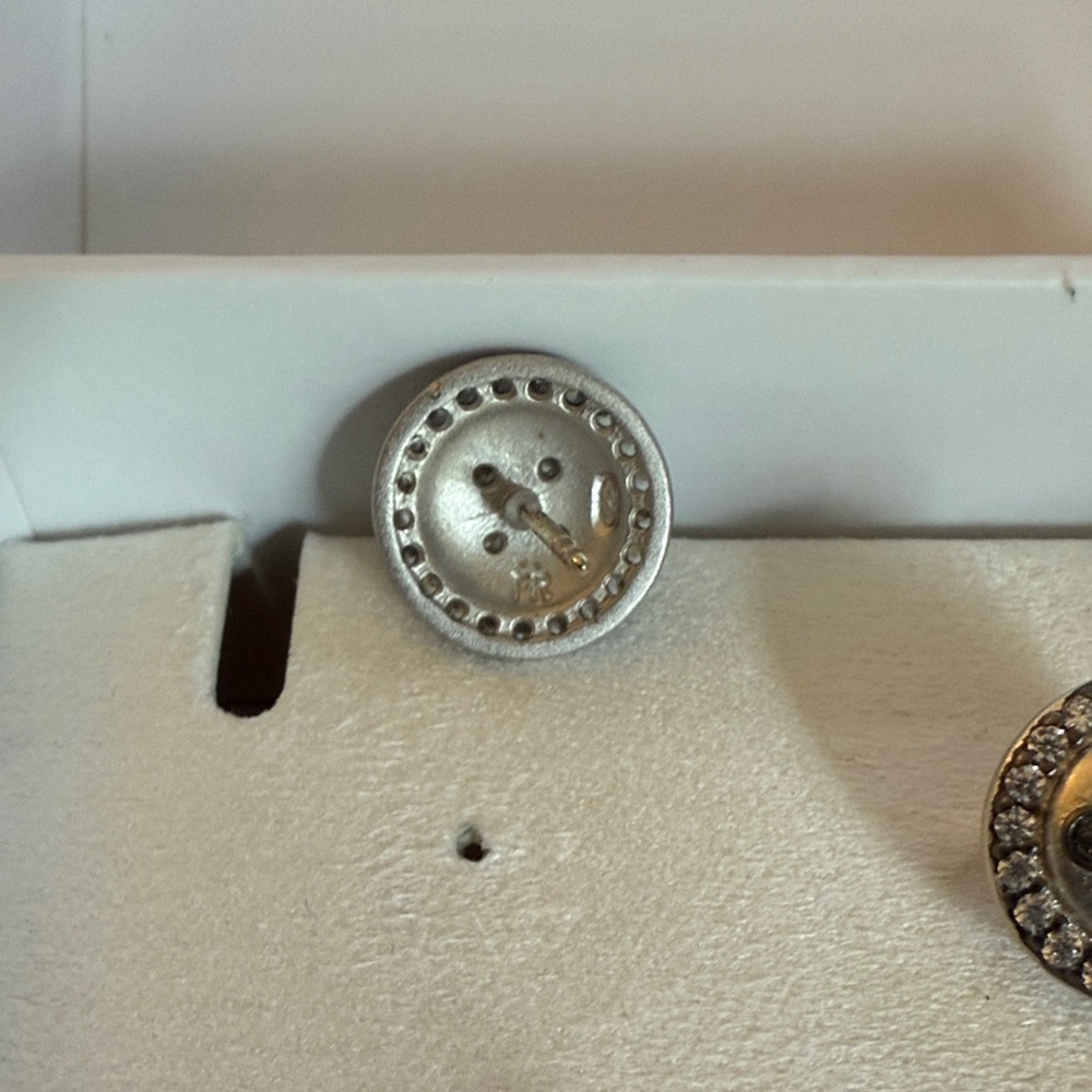 Freida Rothman Silver and Black clover stud Earrings - Picture 3 of 5